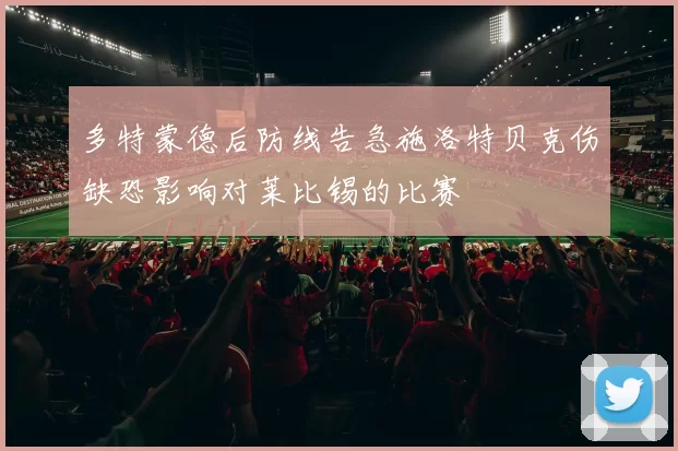 多特蒙德后防线告急施洛特贝克伤缺恐影响对莱比锡的比赛